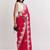 Pink women paisley embroidered satin saree