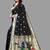 Black black paithani woven design saree and has a zari border blouse piece