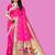 Pink woven design zari silk blend designer paithani saree