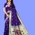 Violet violet paithani woven design saree and has a zari border blouse piece