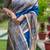 Blue warli art silk saree