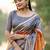 Orange women printed pure silk saree