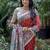 Red ethnic motifs art silk saree