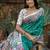 Teal art silk saree