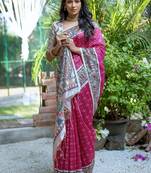 Magenta art silk saree