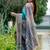 Teal women teal art silk saree