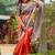 Orange silk saree with blouse