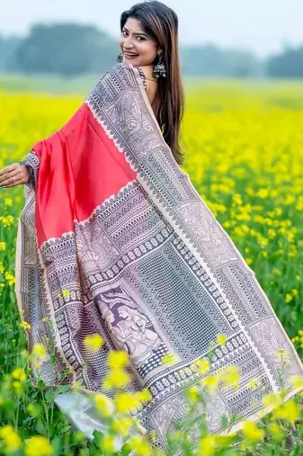 Red art silk saree
