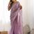 Lavender women embellished sequinned tissue heavy work saree