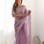 Lavender women embellished sequinned tissue heavy work saree