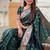 Green woven design zari  banarasi saree
