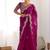 Magenta embellished sequinned tissue saree with blouse piece