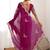 Magenta embellished sequinned tissue saree with blouse piece