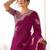 Magenta embellished sequinned tissue saree with blouse piece