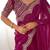 Magenta embellished sequinned tissue saree with blouse piece