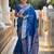 Blue woven design zari banarasi saree