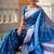 Blue woven design zari banarasi saree