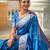 Blue woven design zari banarasi saree