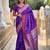 Violet ethnic motif woven design zari banarasi saree