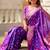 Violet ethnic motif woven design zari banarasi saree