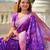 Violet ethnic motif woven design zari banarasi saree