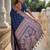 Blue woven design zari banarasi saree with blouse piece