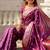 Purple ethnic motifs woven design banarasi saree