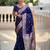 Navy blue woven design ethnic motifs zari banarasi saree