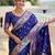 Navy blue woven design ethnic motifs zari banarasi saree