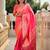 Peach woven design zari banarasi saree with matching blouse piece