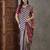 Blue striped silk blend designer saree