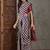 Blue striped silk blend designer saree