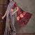 Blue striped silk blend designer saree