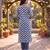 Women's white cotton abstract printed kurta and trouser set | trendy ethnic wear for women | stylish casual & festive