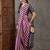 Purple striped silk blend saree