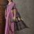 Purple striped silk blend saree