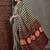 Green striped silk blend designer saree