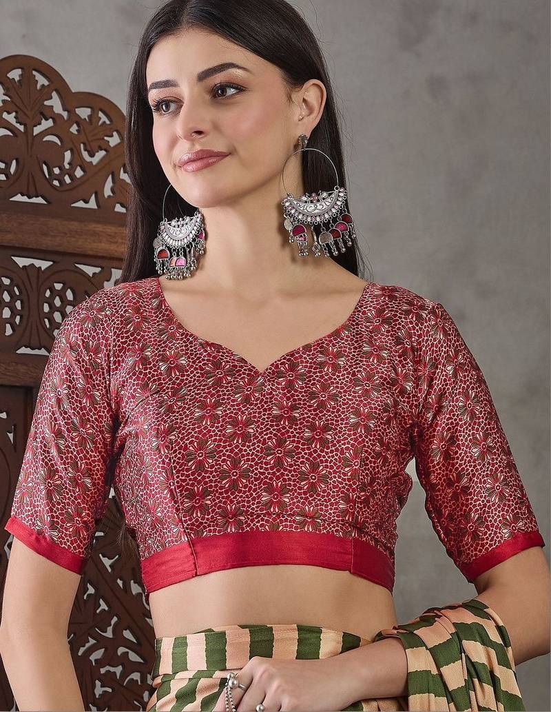 Multicolor striped silk blend designer saree