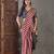 Pink striped silk blend saree