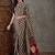 Beige striped silk blend saree