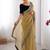 Mustard embroidered sequinned border net saree