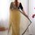 Mustard embroidered sequinned border net saree