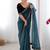 Blue embellished sequinned net designer saree