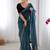Blue embellished sequinned net designer saree