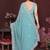 Turquoise embellished embroidered pure chiffon designer saree
