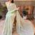 Green embroidered georgette  sequinned crush saree with blouse piece