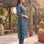 Women's blue rayon floral printed kurta and trouser set | trendy ethnic wear for women | stylish casual & festive outfit