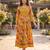 Women's yellow cotton blend floral printed kurta | elegant ethnic wear kurti | trendy casual & festive wear for women