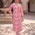 Women's pink rayon floral printed kurta and trouser set | trendy ethnic wear for women | stylish casual & festive outfit