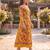Women's yellow cotton blend floral printed kurta | elegant ethnic wear kurti | trendy casual & festive wear for women